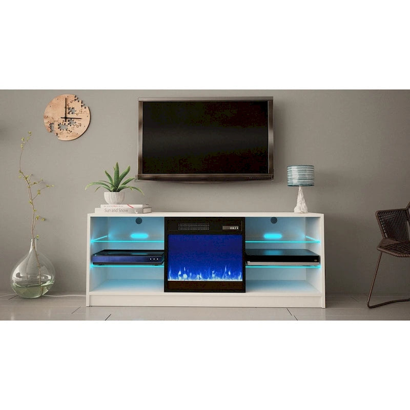 Meuble TV moderne Manhattan Electric Fireplace 58 po
