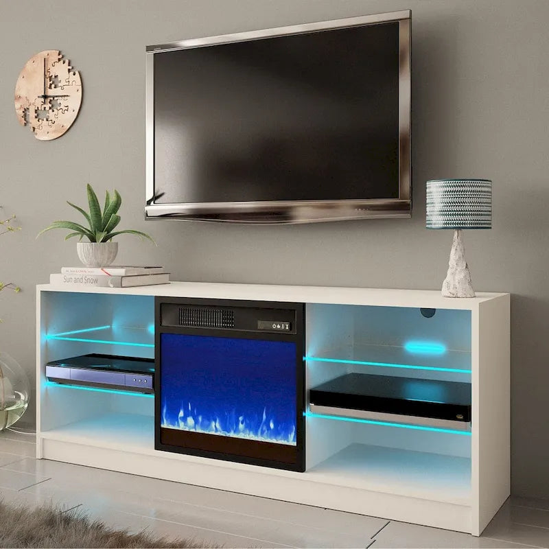 Meuble TV moderne Manhattan Electric Fireplace 58 po