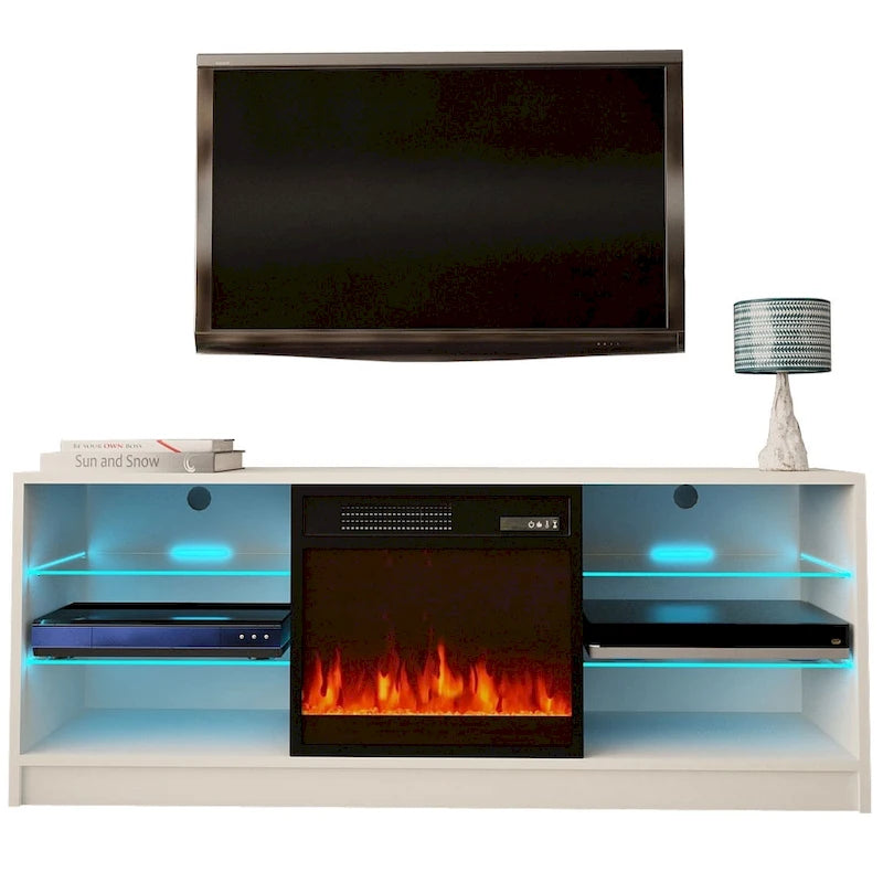 Meuble TV moderne Manhattan Electric Fireplace 58 po