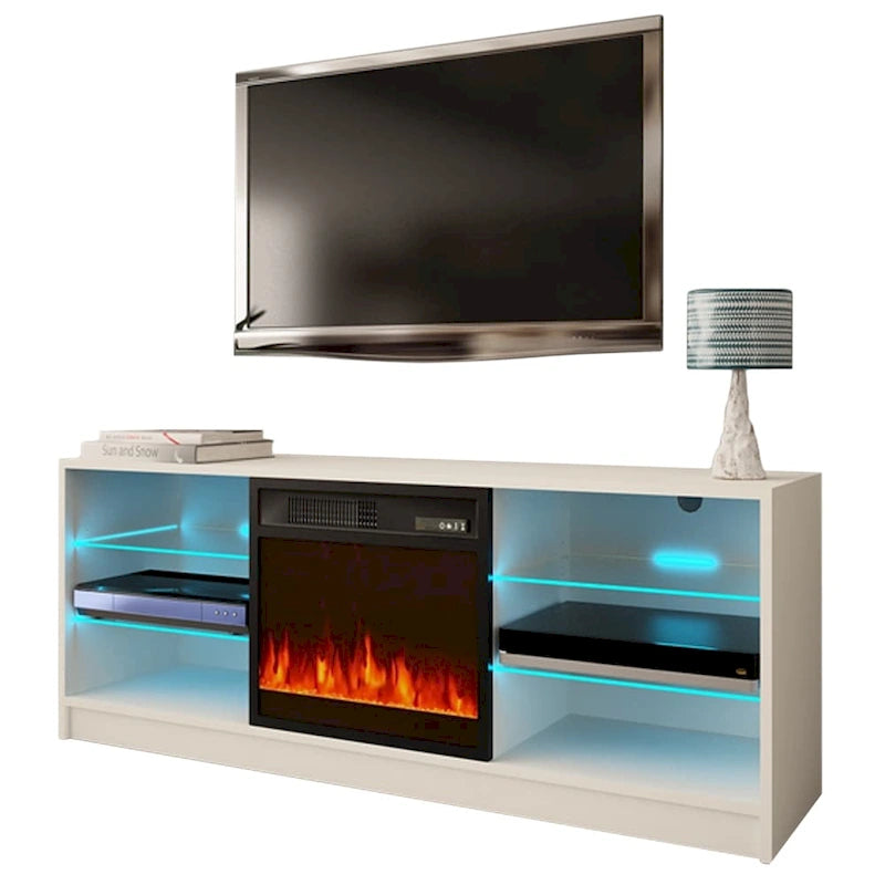 Meuble TV moderne Manhattan Electric Fireplace 58 po
