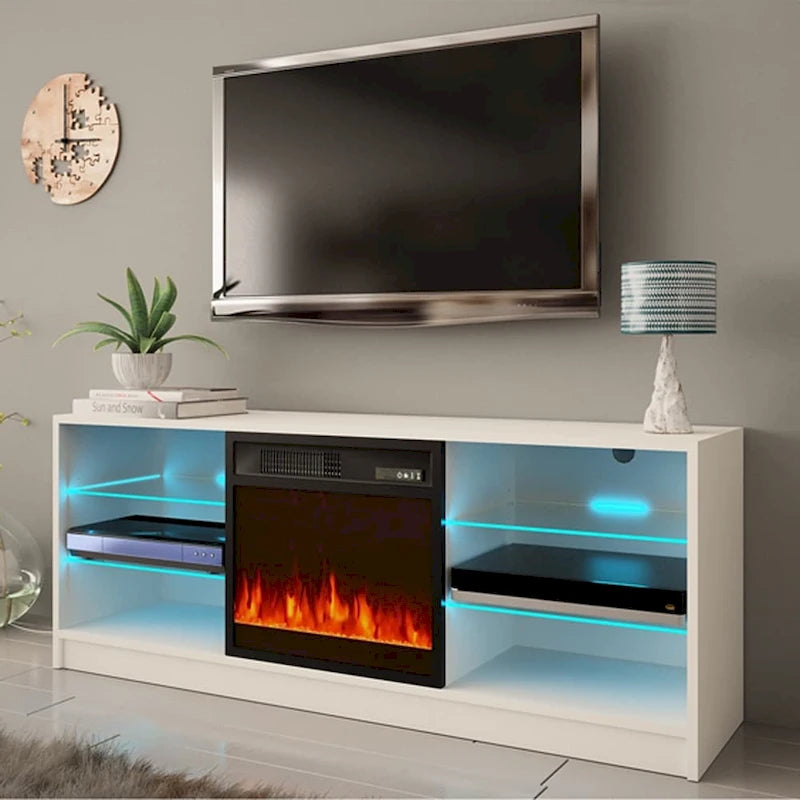 Meuble TV moderne Manhattan Electric Fireplace 58 po