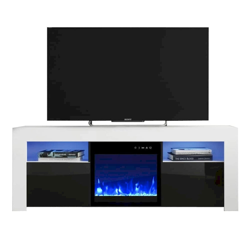 Meuble TV avec cheminée électrique Copper Grove Qorasuv de 58 pouces