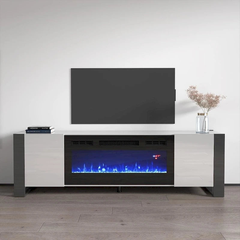Meuble TV avec cheminée électrique Woody BL-EF 77
