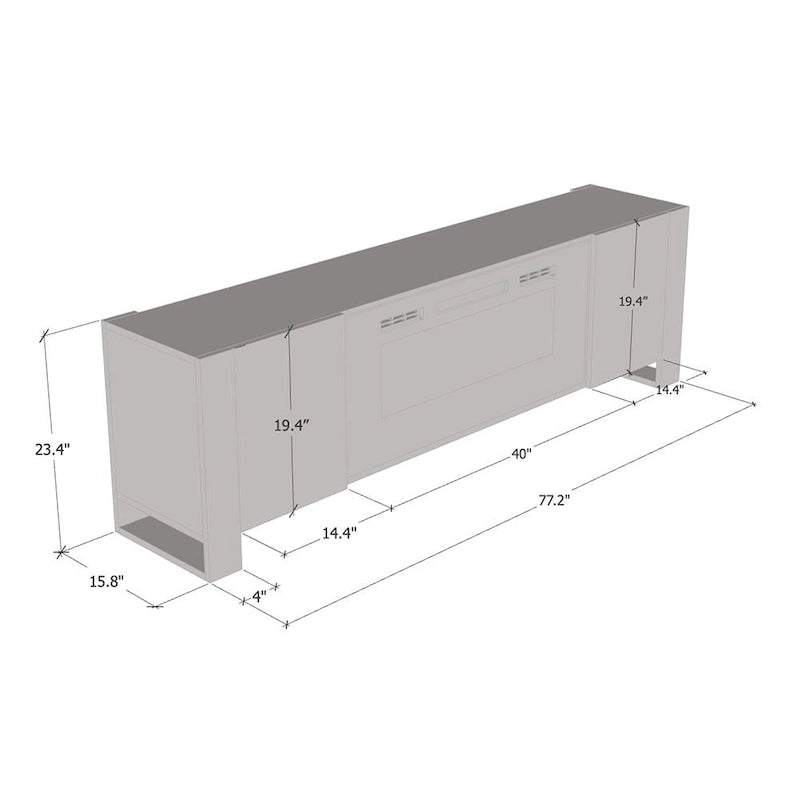 Meuble TV avec cheminée électrique Woody BL-EF 77