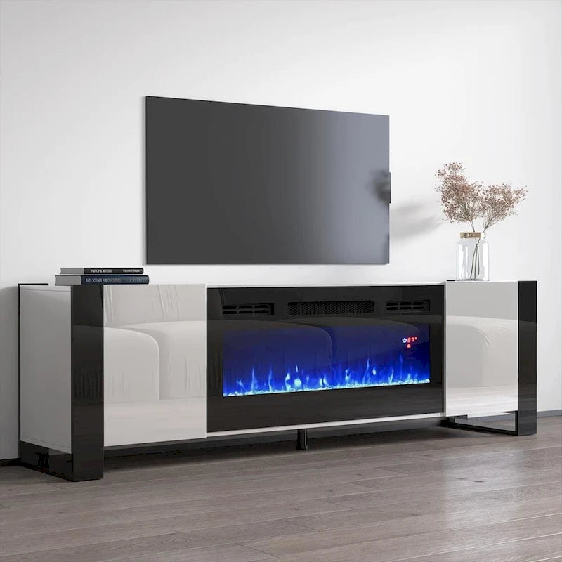 Meuble TV avec cheminée électrique Woody BL-EF 77