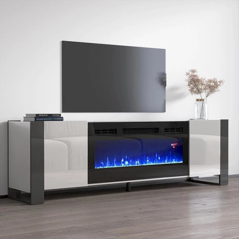 Meuble TV avec cheminée électrique Woody BL-EF 77