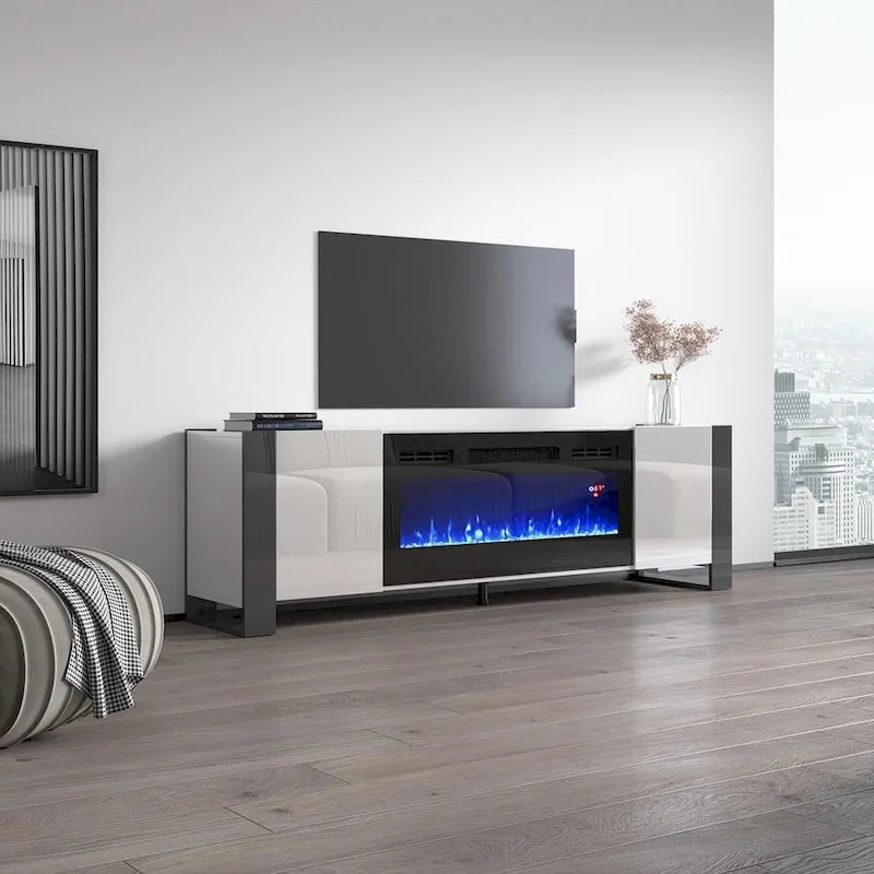 Meuble TV avec cheminée électrique Woody BL-EF 77