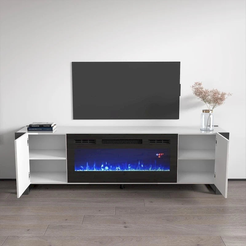 Meuble TV avec cheminée électrique Woody BL-EF 77