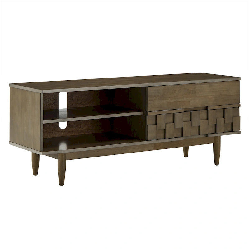 Meuble TV Kieran de style milieu de siècle avec 2 tiroirs en bois par iNSPIRE Q Modern - 59 pouces