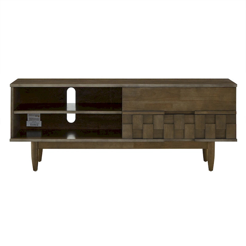 Meuble TV Kieran de style milieu de siècle avec 2 tiroirs en bois par iNSPIRE Q Modern - 59 pouces