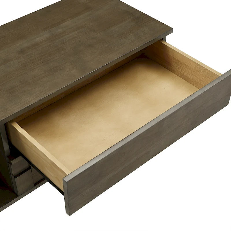 Meuble TV Kieran de style milieu de siècle avec 2 tiroirs en bois par iNSPIRE Q Modern - 59 pouces