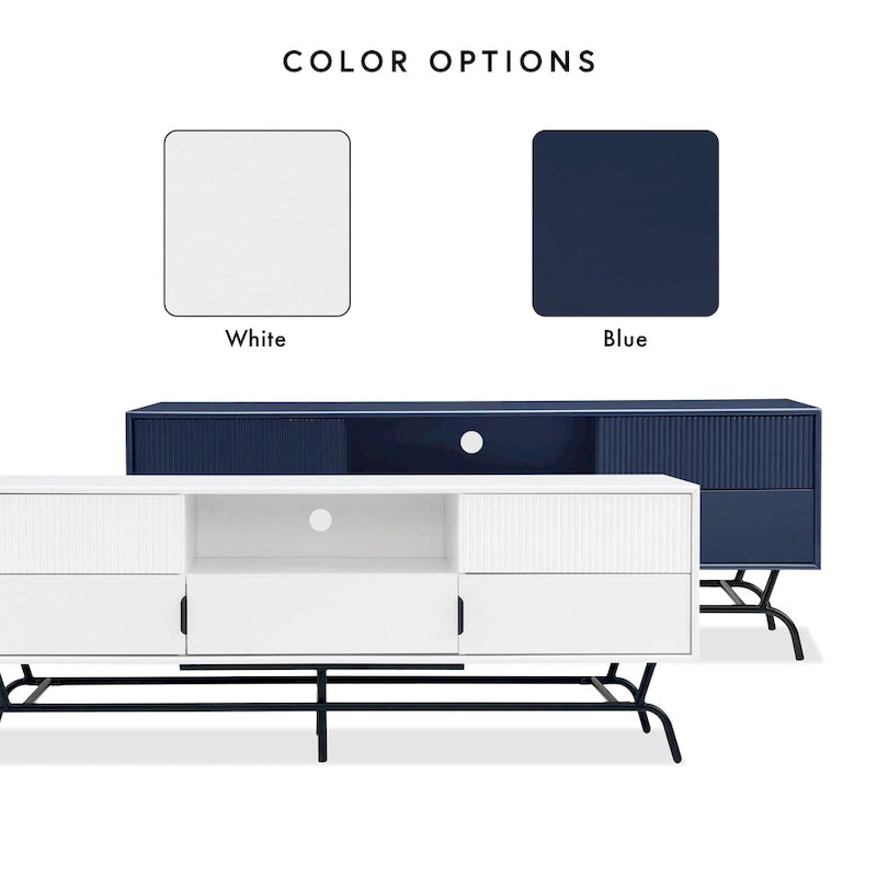 Meuble TV DH BASIC Modern avec 3 tiroirs et passe-câbles de 60 pouces par Denhour