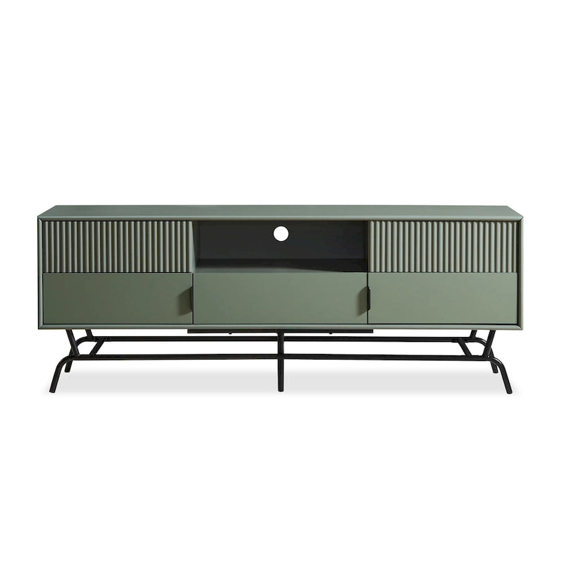 Meuble TV DH BASIC Modern avec 3 tiroirs et passe-câbles de 60 pouces par Denhour