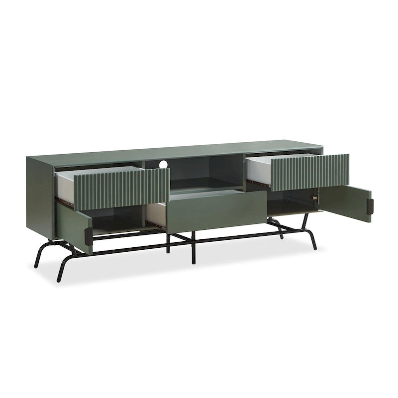 Meuble TV DH BASIC Modern avec 3 tiroirs et passe-câbles de 60 pouces par Denhour