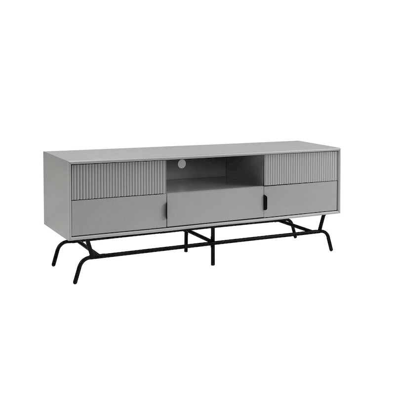 Meuble TV DH BASIC Modern avec 3 tiroirs et passe-câbles de 60 pouces par Denhour