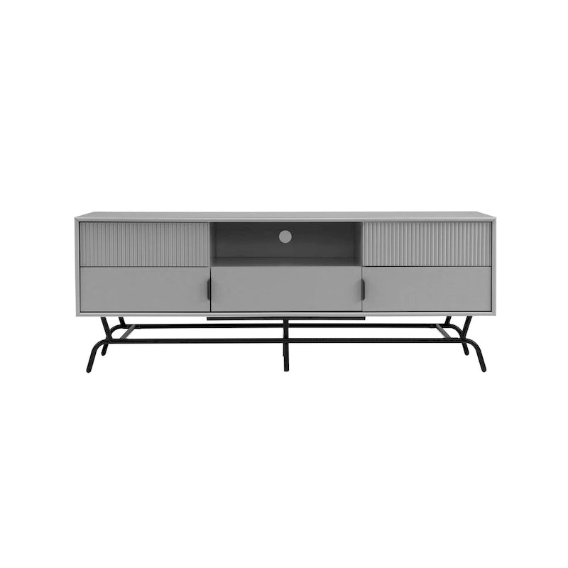 Meuble TV DH BASIC Modern avec 3 tiroirs et passe-câbles de 60 pouces par Denhour
