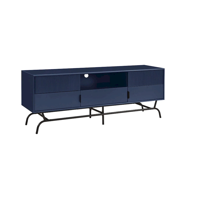 Meuble TV DH BASIC Modern avec 3 tiroirs et passe-câbles de 60 pouces par Denhour
