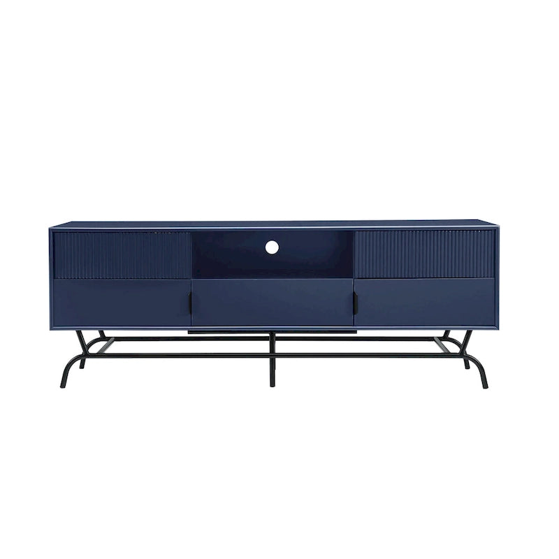Meuble TV DH BASIC Modern avec 3 tiroirs et passe-câbles de 60 pouces par Denhour