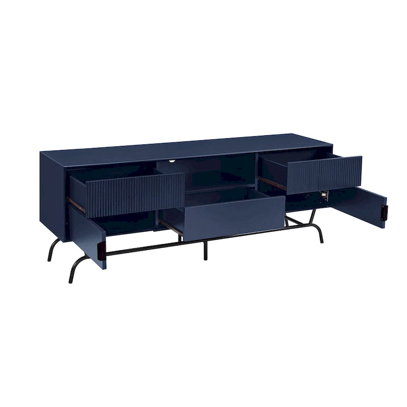 Meuble TV DH BASIC Modern avec 3 tiroirs et passe-câbles de 60 pouces par Denhour