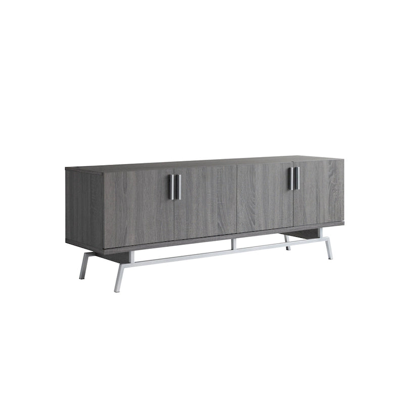 Adela Modern 60-inch Metal Base 4-Door Cabinet TV Stand