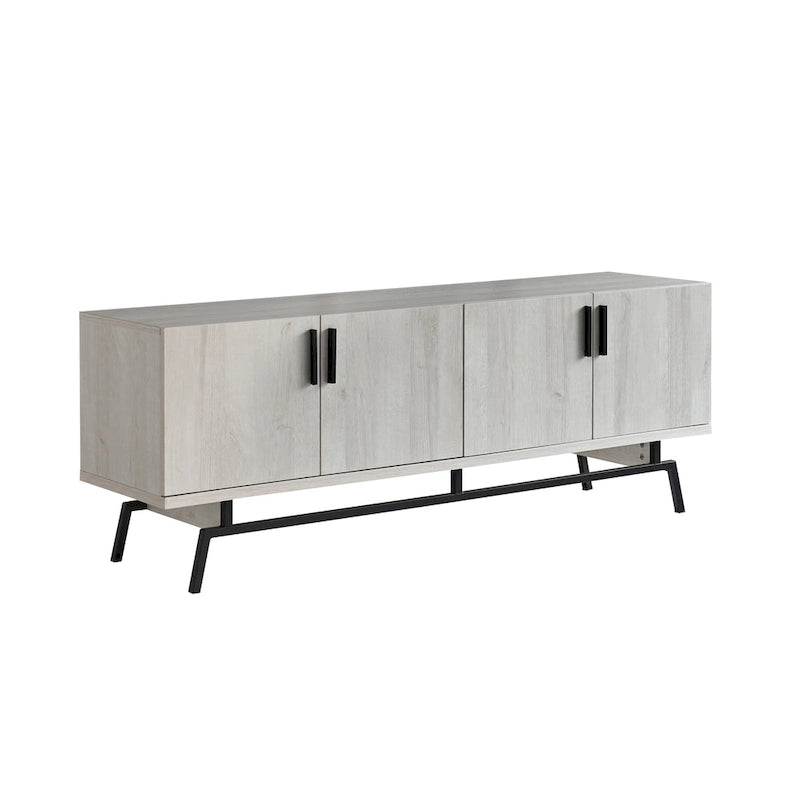 Adela Modern 60-inch Metal Base 4-Door Cabinet TV Stand