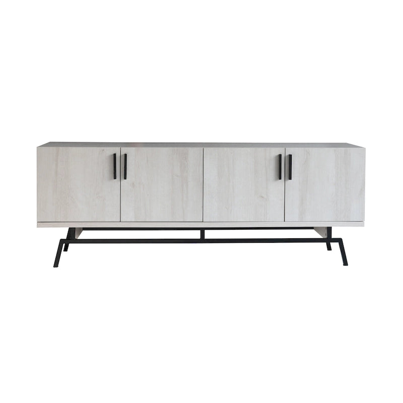 Adela Modern 60-inch Metal Base 4-Door Cabinet TV Stand