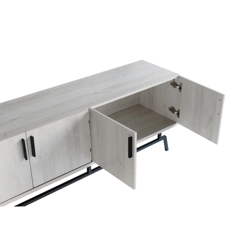 Adela Modern 60-inch Metal Base 4-Door Cabinet TV Stand