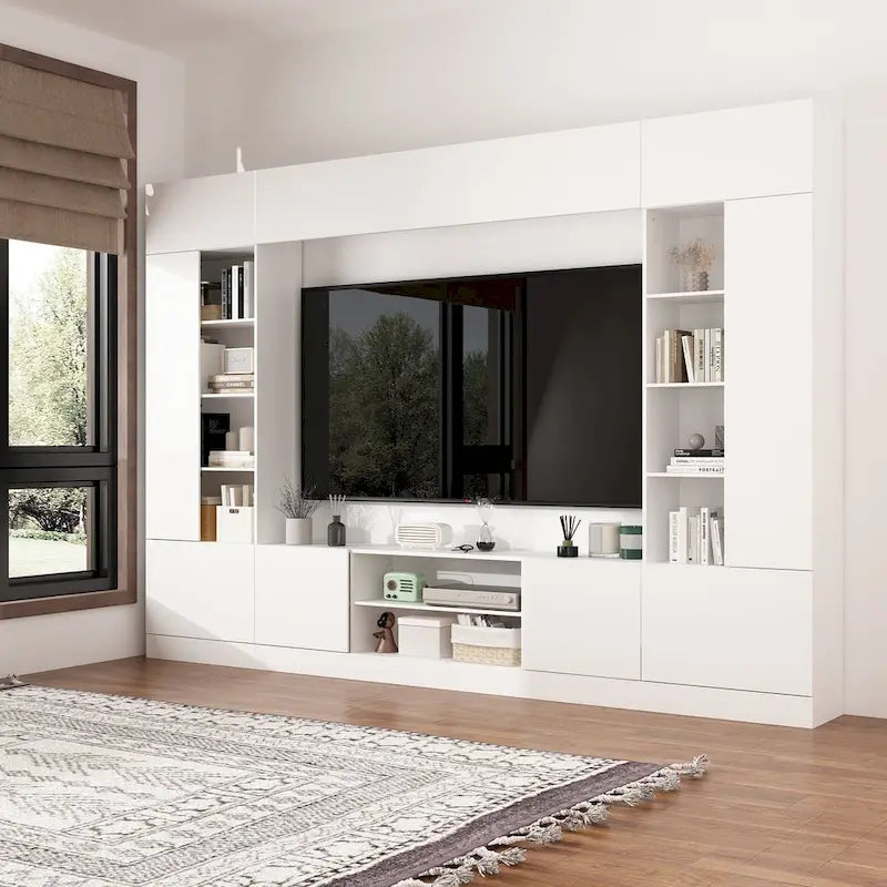 Meuble de rangement pour bibliothèque avec éclairage d'ambiance Blanc/Noir