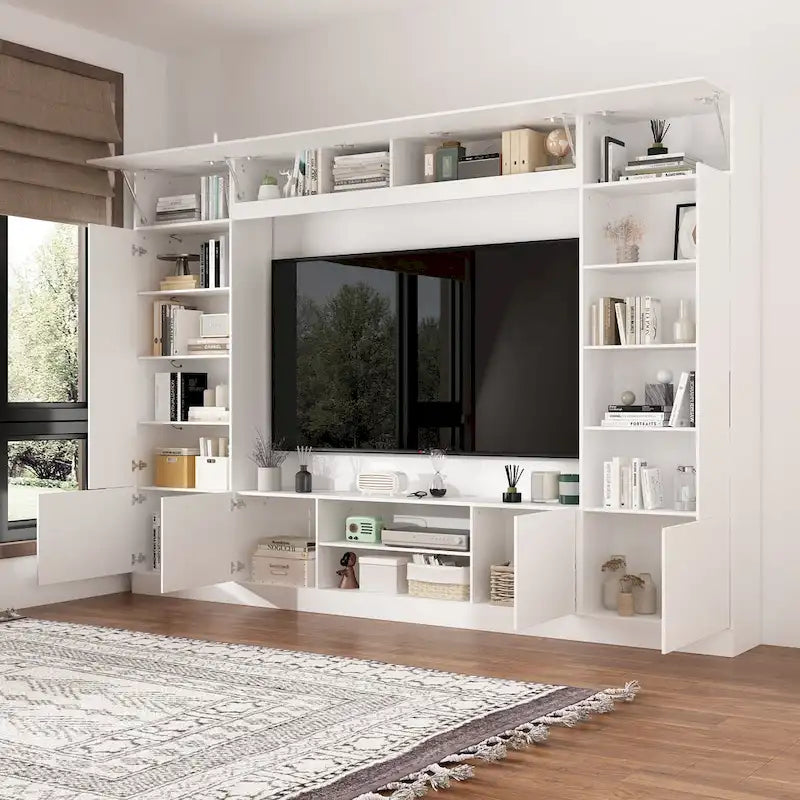 Meuble de rangement pour bibliothèque avec éclairage d'ambiance Blanc/Noir