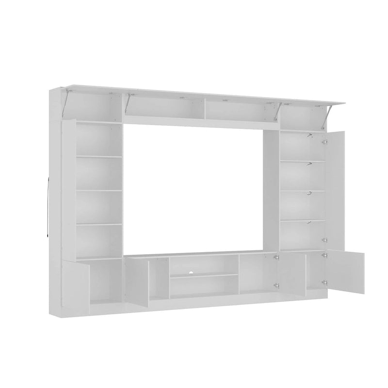 Meuble de rangement pour bibliothèque avec éclairage d'ambiance Blanc/Noir