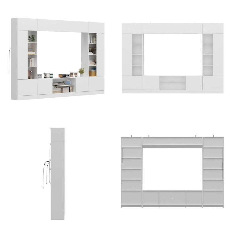 Meuble de rangement pour bibliothèque avec éclairage d'ambiance Blanc/Noir