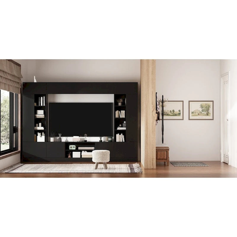 Meuble de rangement pour bibliothèque avec éclairage d'ambiance Blanc/Noir