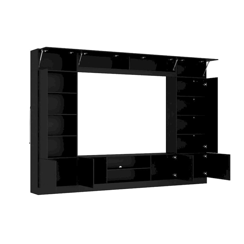 Meuble de rangement pour bibliothèque avec éclairage d'ambiance Blanc/Noir