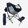 Chaise de camping à bascule avec repose-pieds amovible