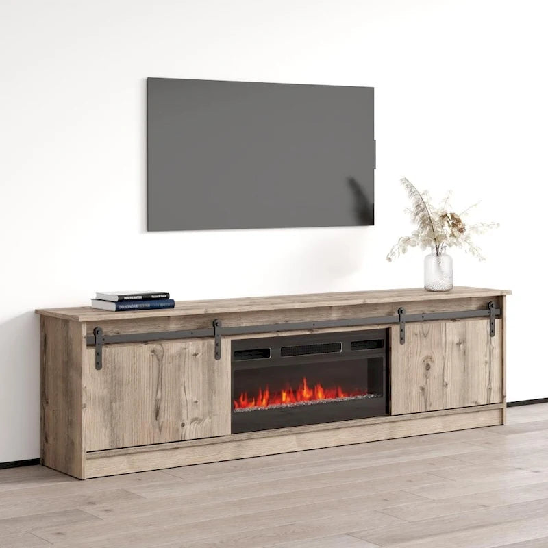 Meuble TV Granero 04 BL-EF avec cheminée