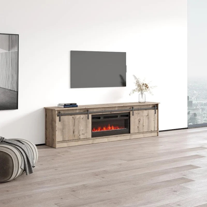 Meuble TV Granero 04 BL-EF avec cheminée
