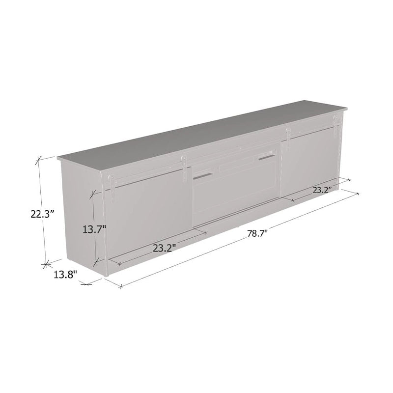 Meuble TV Granero 04 BL-EF avec cheminée