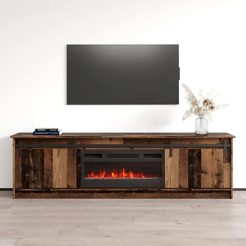 Meuble TV Granero 04 BL-EF avec cheminée