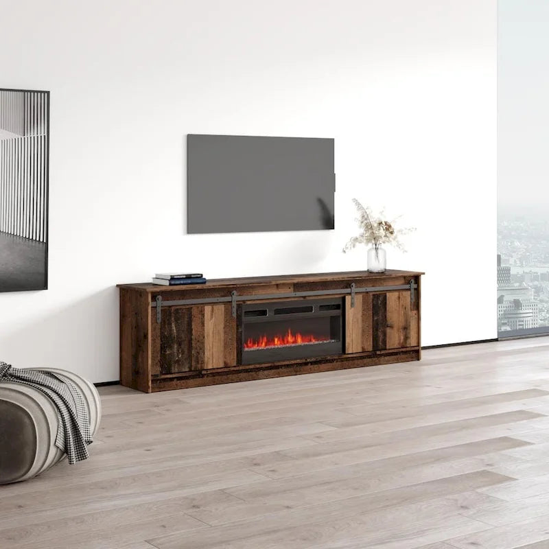 Meuble TV Granero 04 BL-EF avec cheminée