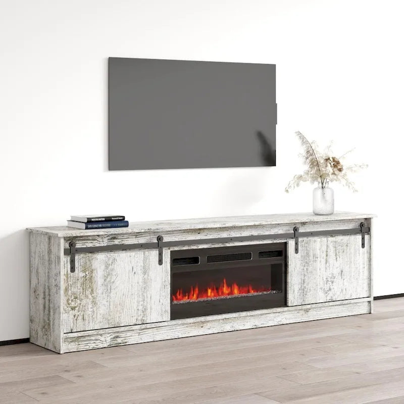 Meuble TV Granero 04 BL-EF avec cheminée