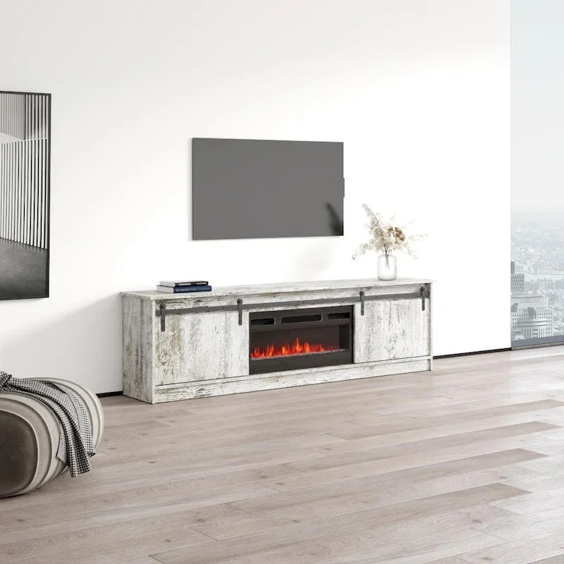 Meuble TV Granero 04 BL-EF avec cheminée