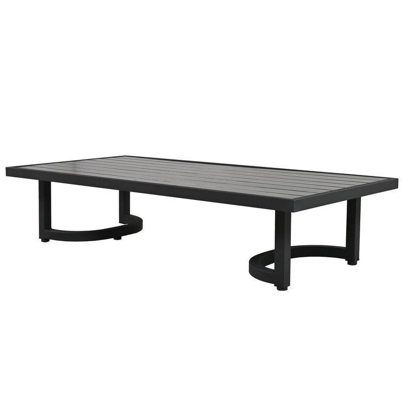 Ensemble de meubles de patio 4 pièces, ensemble de canapés modulaires d'extérieur en acier avec causeuse, 2 fauteuils et table basse