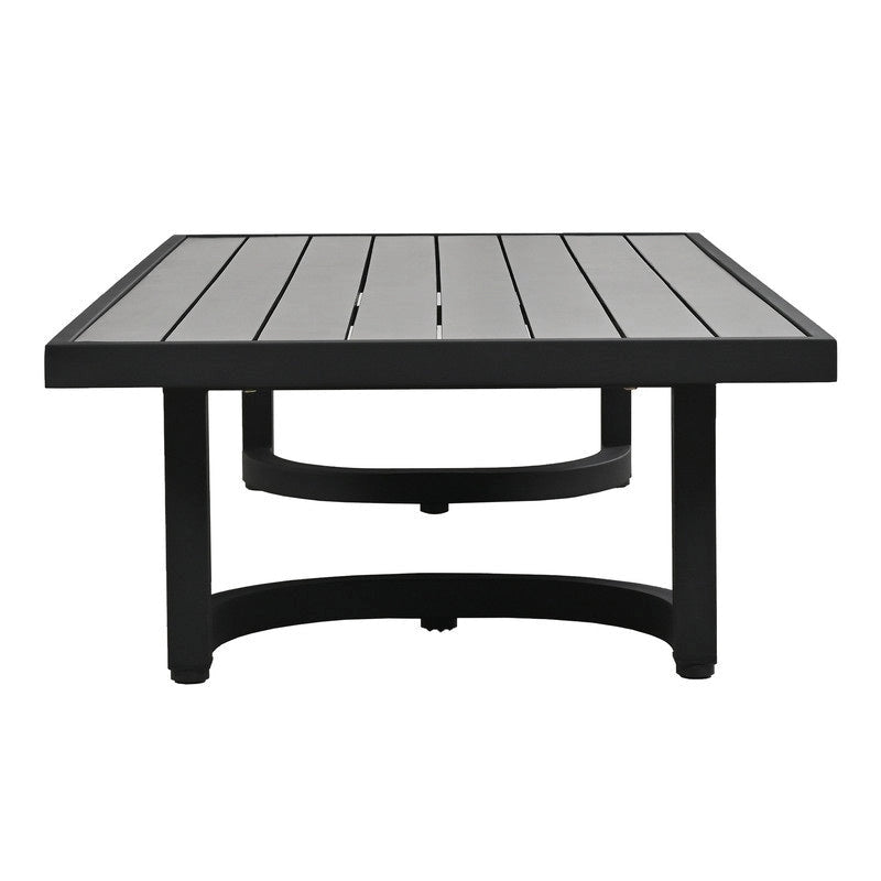 Ensemble de meubles de patio 4 pièces, ensemble de canapés modulaires d'extérieur en acier avec causeuse, 2 fauteuils et table basse