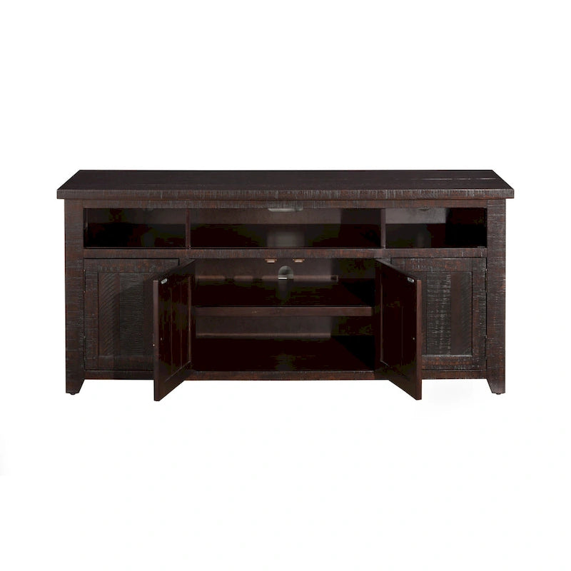 Meuble TV Nantucket en bois massif de 65 po de large avec rangement