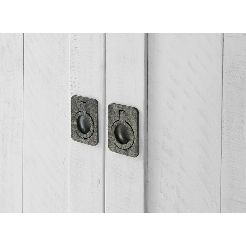 Meuble TV Nantucket en bois massif de 65 po de large avec rangement