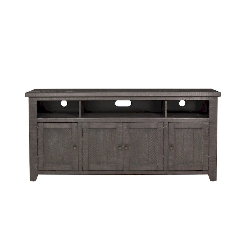 Meuble TV Nantucket en bois massif de 65 po de large avec rangement