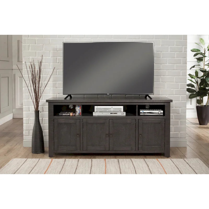 Meuble TV Nantucket en bois massif de 65 po de large avec rangement