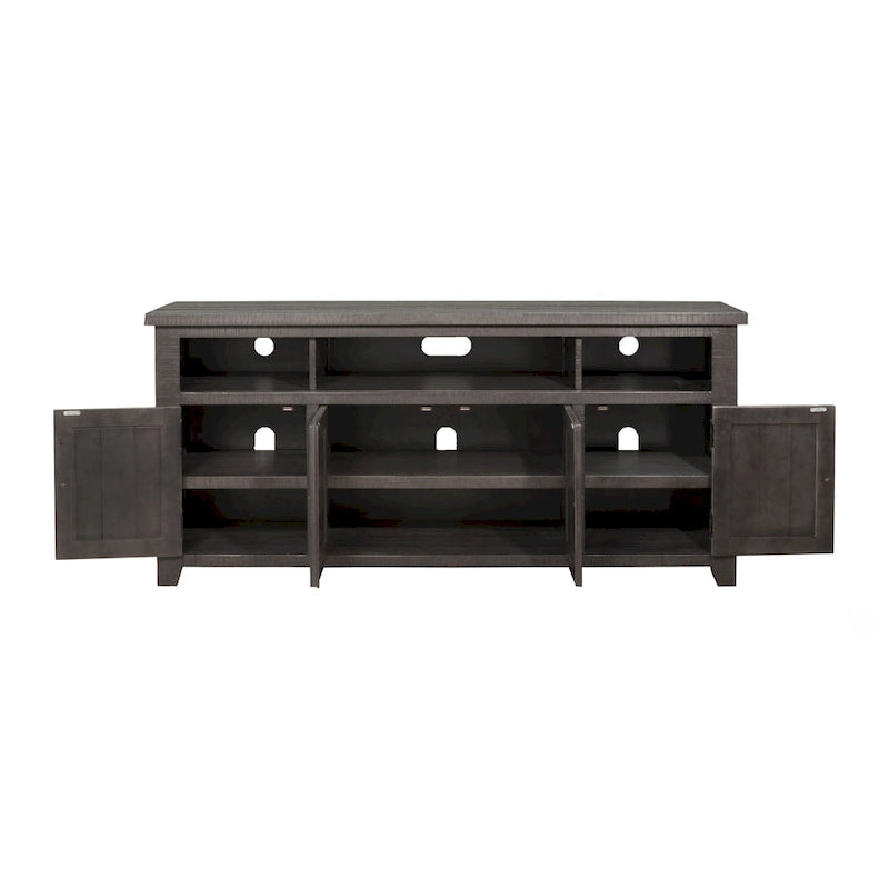 Meuble TV Nantucket en bois massif de 65 po de large avec rangement