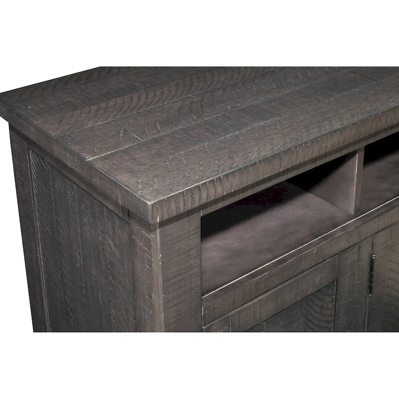 Meuble TV Nantucket en bois massif de 65 po de large avec rangement
