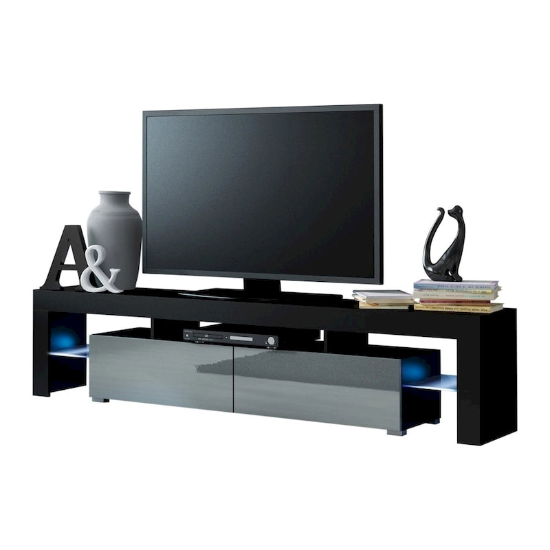 Meuble TV moderne Milano 200 de 79 pouces avec lumières LED 16 couleurs